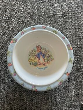 vintage 1996 Eden Beatrix Potter Peter Rabbit melamine children's cereal bowl.